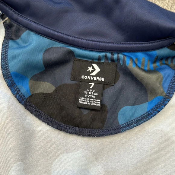 Kid's Blue Zip Up Converse Athletic Track Jacket Size 7 - Picture 5 of 8